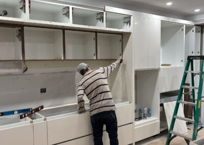 Oak floating vanity cabinet in the Kali shop